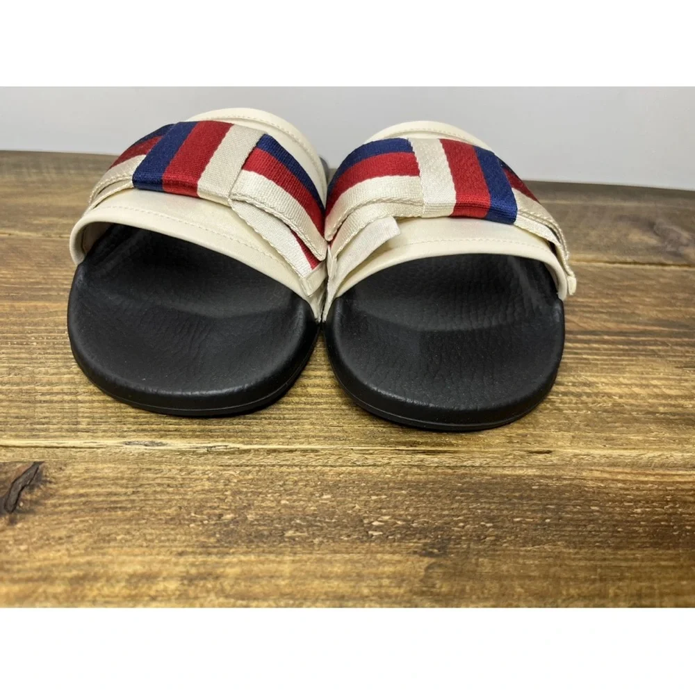 GUCCI SATIN WEB SYLVIE BOW SLIDES 40/10 Women’s New With Box
100% AUTHENTIC - Picture 8 of 8